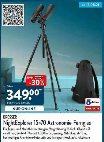 Aldi Nord Bresser Nightexplorer 15x70 Astronomie-fernglas Angebot