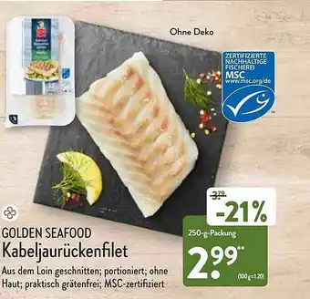 Aldi Nord Golden Seafood Kabeljaurückenfilet Angebot