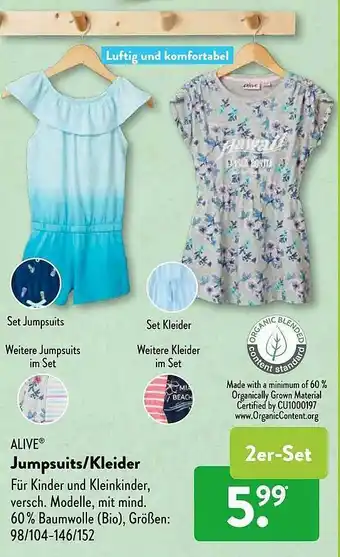 Aldi Süd Alive Jumpsuits Oder Kleider Angebot