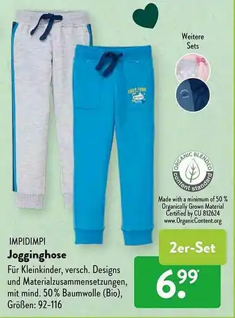 Aldi Süd Impidimpi Jogginghose Angebot