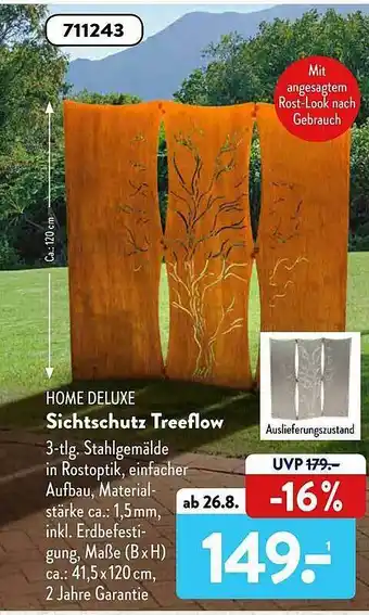 Aldi Süd Home Deluxe Sichtschutz Treeflow Angebot