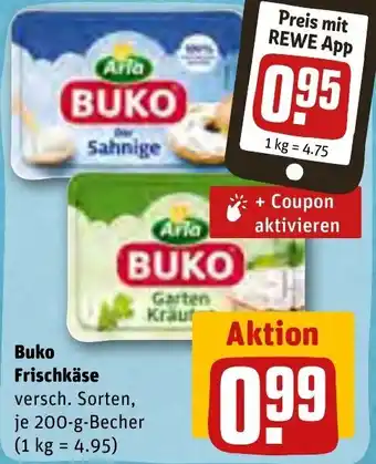 REWE Arla Buko Frischkäse 200 g Becher Angebot