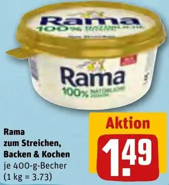 REWE Rama zum Streichen, Backen & Kochen 400 g Becher Angebot