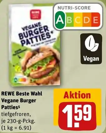 REWE Rewe Beste Wahl Vegane Burger Patties 230 g Pckg. Angebot