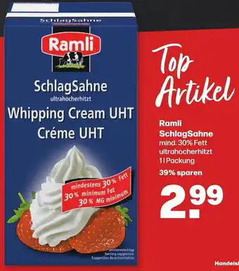 Handelshof Ramli SchlagSahne 1 L Packung Angebot