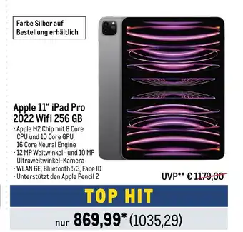 METRO Apple iPad Pro 11" 256Gb WiFi 2022 Angebot