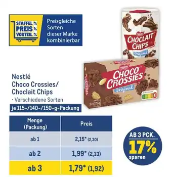 METRO Nestle Choco-Crossies o. Choclait Chips 115-150g Angebot