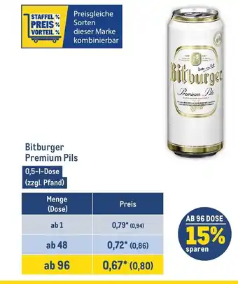 METRO Bitburger Premium 500ml Angebot