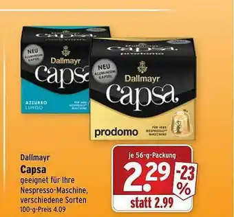 Wasgau Dallmayr Capsa Angebot