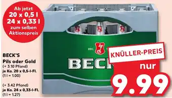 Kaufland Beck's Pils o. Gold 20*500/24*330 ml Angebot