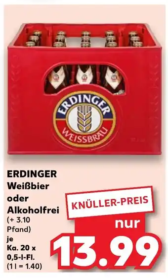 Kaufland Erdinger WeiBbier o. Alkoholfrei 20*500 ml Angebot