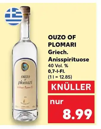 Kaufland Ouzo of Plomari Griech. Anisspirituose 700 ml Angebot