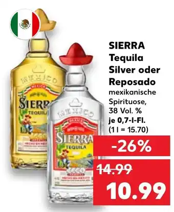 Kaufland Sierra Tequila Silver o. Reposado 700 ml Angebot