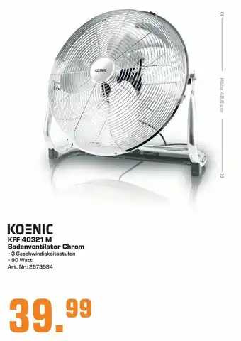 Saturn Koenic KFF 40321 M Bodenventilator Chrom Angebot