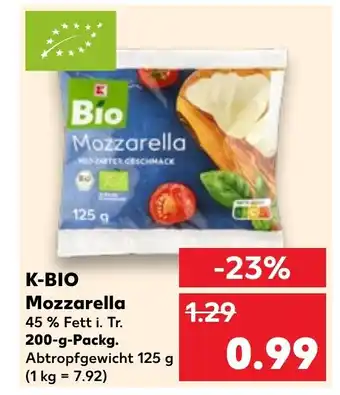 Kaufland K-Bio Mozzarella 200 g Angebot