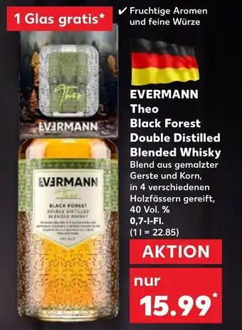 Kaufland Evermann Theo Black Forest Double Distilled Blended Whisky 700 ml Angebot