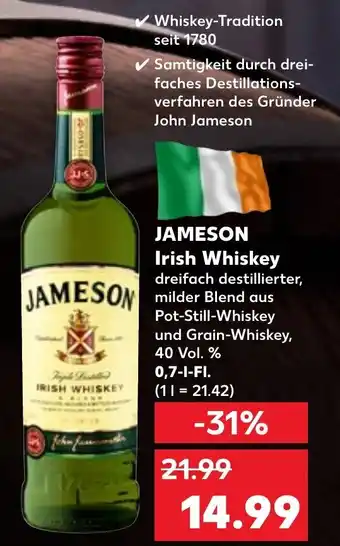 Kaufland Jameson Irish Whiskey 700 ml Angebot