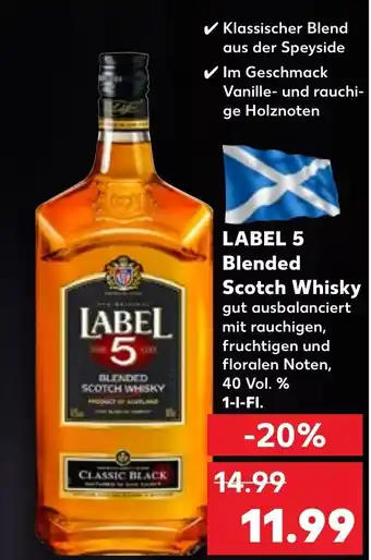 Kaufland Label 5 Blended Scotch Whisky 1 L Angebot