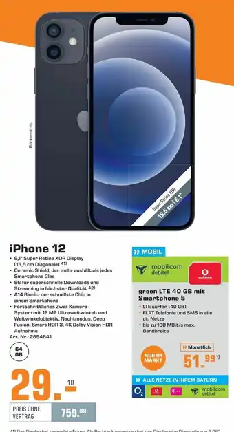 Saturn iPhone 12 Angebot