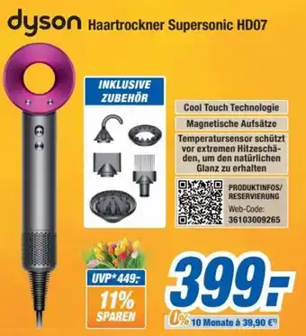 Expert Bening Dyson Haartrockner Supersonic HD07 Angebot