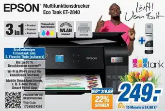 Expert Bening Epson Multifunktionsdrucker EcoTank ET-2840 Angebot