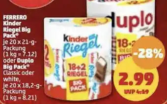 PENNY Ferrero Kinder Riegel Big Pack 20 x 21 g oder Duplo Big Pack 20 x 18,2 g Packung Angebot