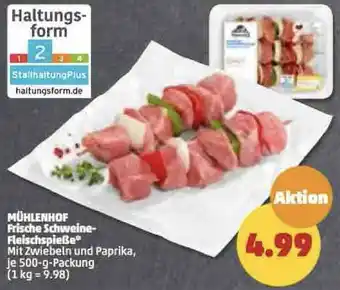 PENNY Mühlenhof Frische Schweine Fleischspieße 500 g Packung Angebot