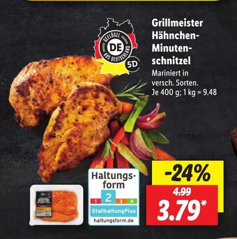 Lidl Grillmeister Hahnchen- Minutenschnitzel Angebot