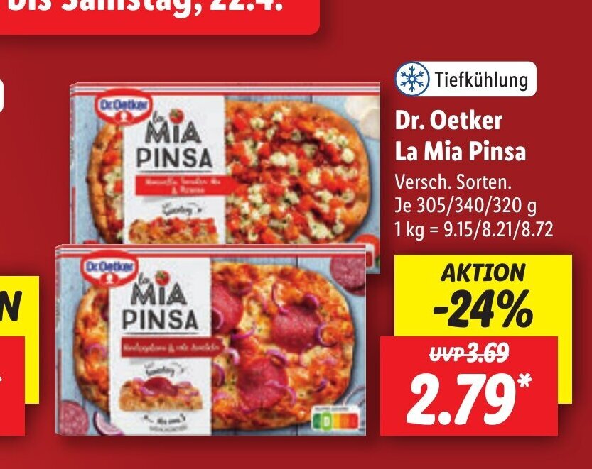 Dr. Oetker La Mia Pinsa Angebot bei Lidl