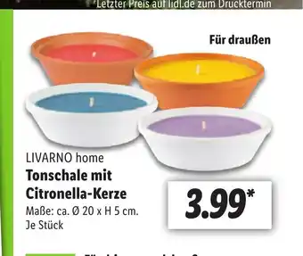 Lidl Livarno home Tonschale mit Citronella-Kerze Angebot