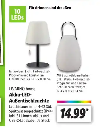 Lidl Livarno home Akku-LED-Aubentischleuchte Angebot