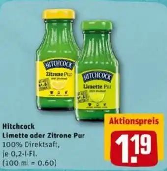 REWE City Hitchcock Limette oder Zitrone Pur 0,2L Angebot