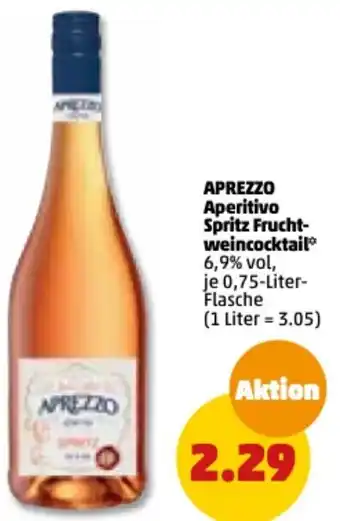 PENNY Aprezzo Aperitivo Spritz Fruchtweincocktail 0,75 Liter Flasche Angebot
