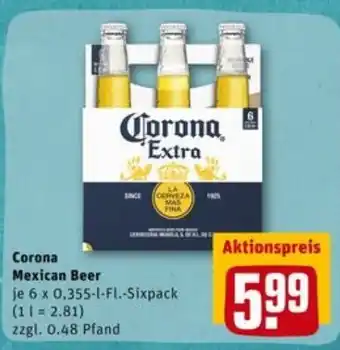 REWE City Corona Mexican Beer 6x0,355L Angebot