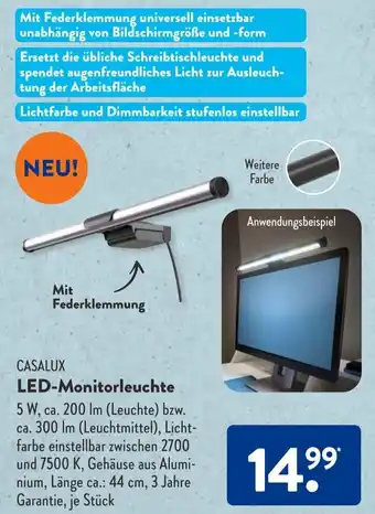 Aldi Süd Casalux LED Monitorleuchte Angebot