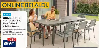 Aldi Süd Home Deluxe Gartenmöbel Set, Tisch Calido & 6 Stühle Madera Angebot