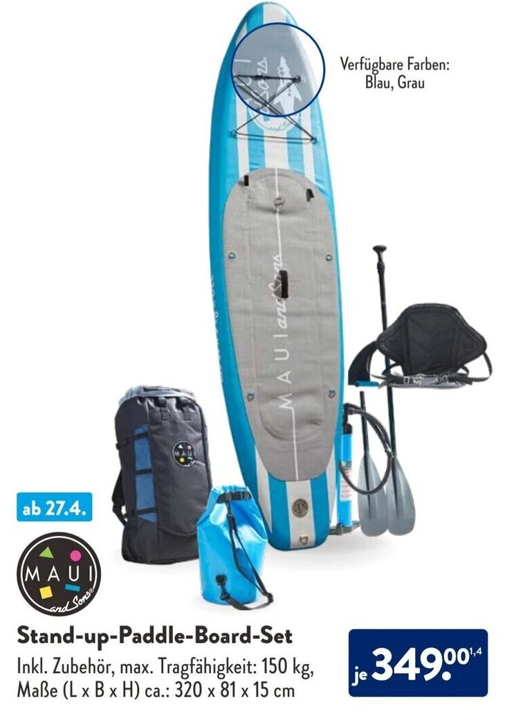 Maui and Sons Stand up Paddle Board Set Angebot bei Aldi Süd