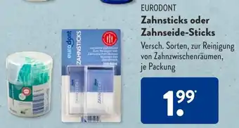 Aldi Süd Eurodont Zahnsticks oder Zahnseide Sticks Angebot