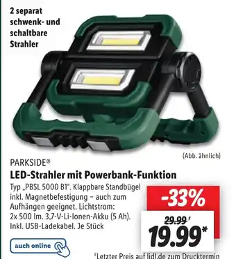 Lidl Parkside LED-strahler mit powerbank-funktion PBSL5000 B1 Angebot