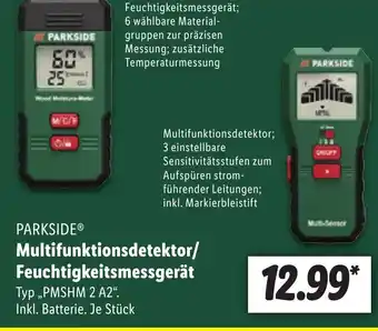 Lidl Parkside multifunktionsdetektor/feuchtigekeitsmessgerat PMSHM 2 A2 Angebot