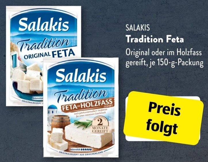 Salakis Tradition Feta 150 g Packung Angebot bei Aldi Süd