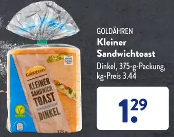 Aldi Süd Goldähren Kleiner Sandwichtoast 375 g Packung Angebot