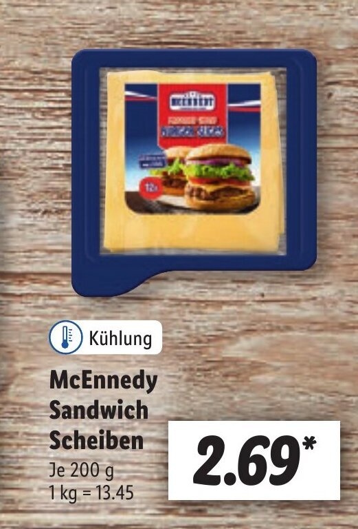 McEnnedy sandwich scheiben 200G Angebot bei Lidl