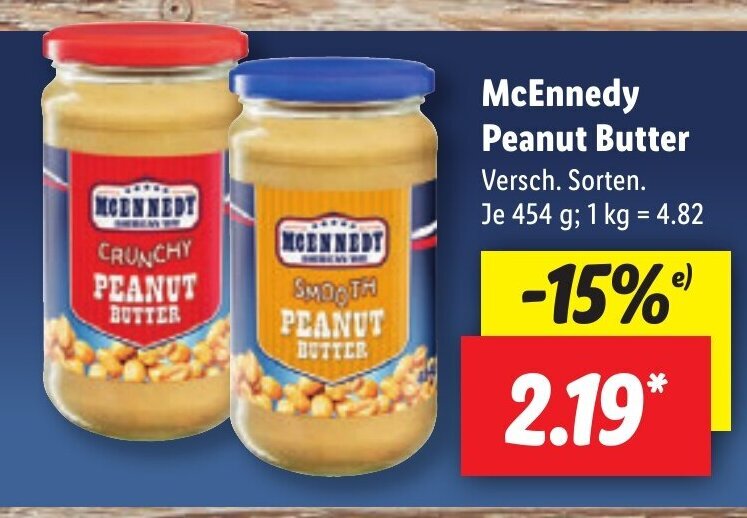 McEnnedy peanut butter 454G Angebot bei Lidl