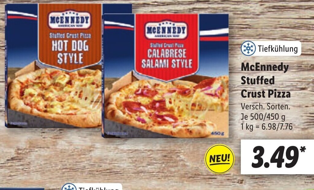 McEnnedy stuffed crust pizza 500G Angebot bei Lidl