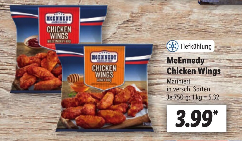 McEnnedy chicken wings 750G Angebot bei Lidl