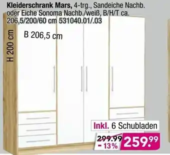 Möbel Boss Kleiderschrank Mars Angebot