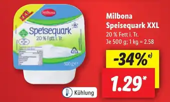 Lidl Milbona speisequark XXL 500G Angebot