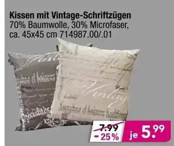 Möbel Boss Kissen mit Vintage Schriftzügen Angebot