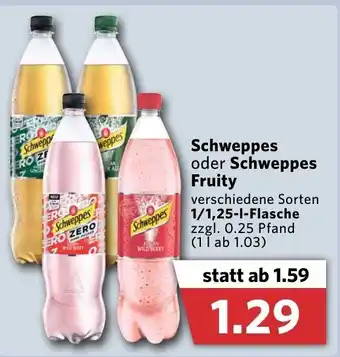 Combi Schweppes oder Schweppes Fruity 1/1,25L Angebot